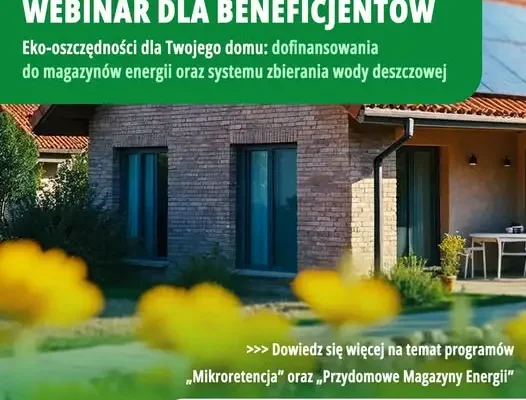 Webinarium o dofinansowaniu magazynów energii i mikroretencji – już 24 września