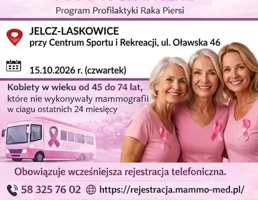 Bezpłatna mammografia w Jelczu-Laskowicach – 15 października 2026