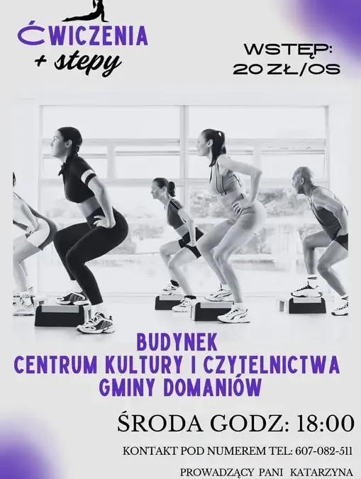 Aktywne środy w Domaniowie – zajęcia „Ćwiczenia + stepy” dla każdego