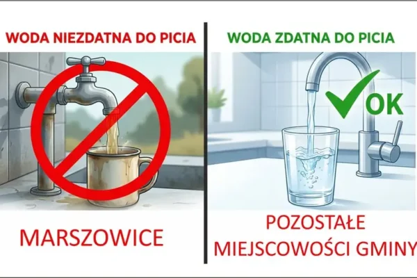 Alert RCB: woda niezdatna do picia tylko w Marszowicach. Reszta gminy Oława bezpieczna