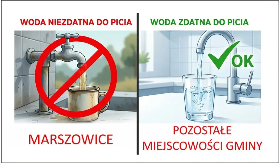 Alert RCB: woda niezdatna do picia tylko w Marszowicach. Reszta gminy Oława bezpieczna