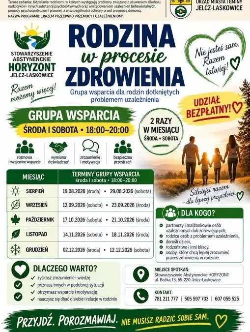 Jelcz-Laskowice: grupa wsparcia dla rodzin dotkniętych uzależnieniem
