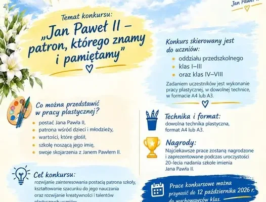 Konkurs plastyczny o Janie Pawle II – zaproszenie dla uczniów