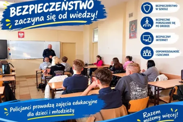Oława: dzielnicowy Krzysztof Pikuła uczył młodzież odpowiedzialności karnej